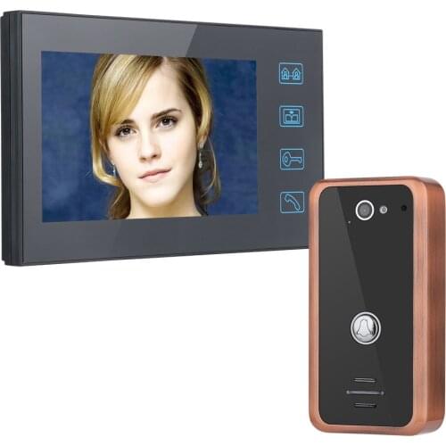 Touch Button 7" Video Door Phone Intercom Doorbell Aluminum Alloy Night Vision Security CCTV Camera HD 1000TVL