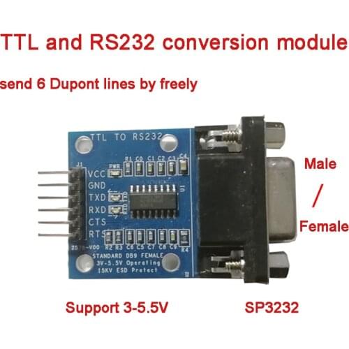 TTL to RS232 Mutual Conversion Male And Female RS232 to TTL Module Serial Port Level Conversion SP3232