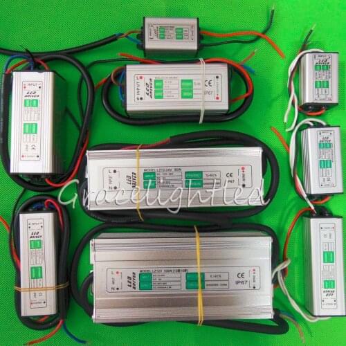 Waterproof DC 12V - 24V Input Constant Current Transformer Power Supply LED Driver For 10W 20W 30W 50 100W High Power led chip