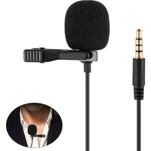 Omnidirectional Capacitance Metal Microphone 3.5mm Jack Lavalier Microphone Mini Audio Mic for Computer Laptop Mobile Phone