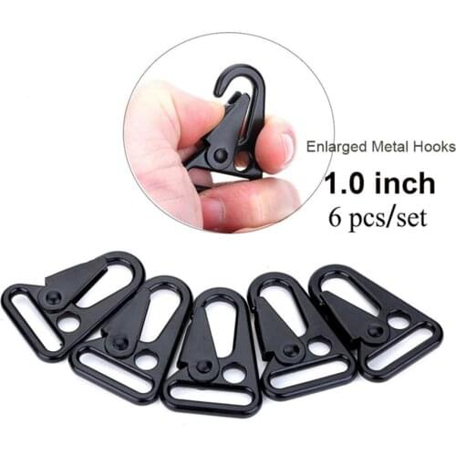 6PCS Metal Carabiner Clips Hooks for Paracord Sling Outdoors Bag Backpack