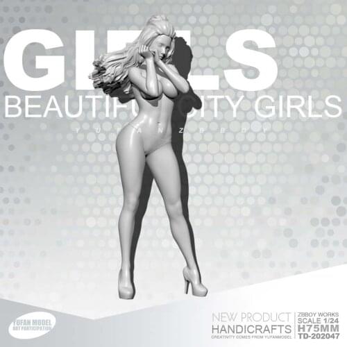 1/24 Resin Figure kits beauty Soldier self-assembled 75mm TD-202047