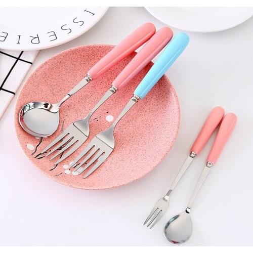 1pc Small Stainless Steel Flatware Fruit Spoon Fork Appetizer Snack Dessert Fork Kitchen For Party Fruit Pick Gadget Accessories