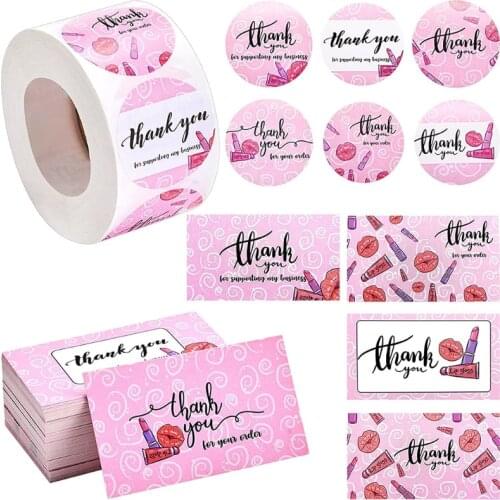 1 Pack Greeting Card Sticker Thank You for Supporting Small Business Card Festival Appreciation Cardstock for Sellers Gift