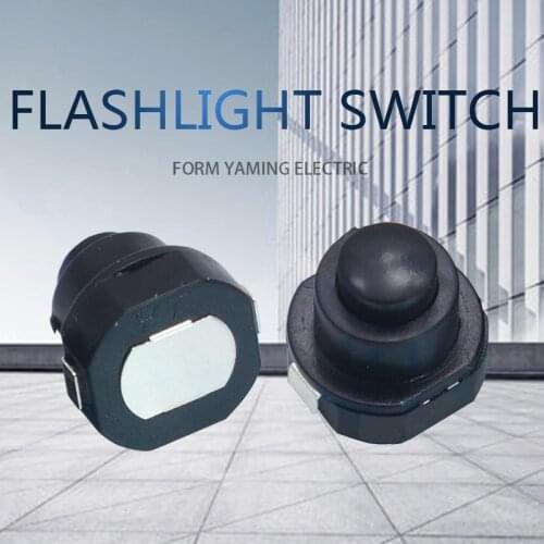 10pcs Black Round Flashlight Power Supply 2 Pins Lock Latching Push Button Switch KAN-10A