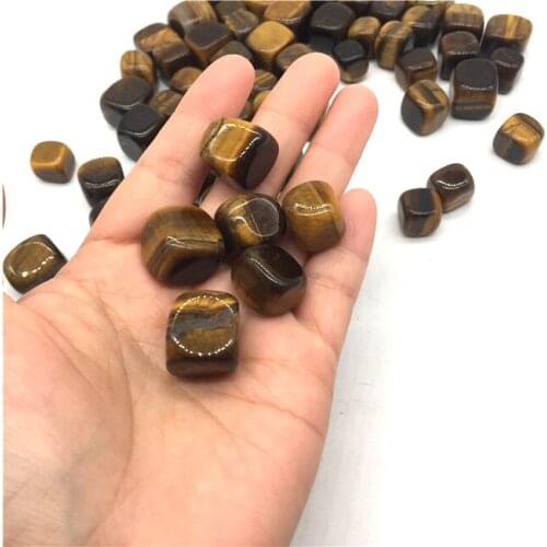 100g Natural Yellow Tiger Eye Tumbled Cube Stone Healing Reiki Crystal Chakra Natural Stones and Minerals