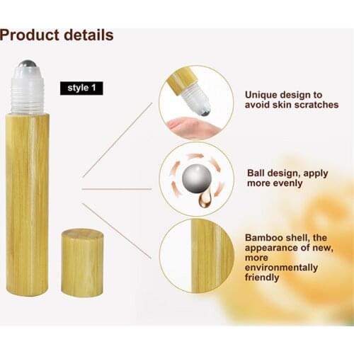 100pcs*15ml Empty plastic roll on bottle bamboo roll on plastic bottle oil Bamboo Cosmetic packaging 15ml Plastic Roll on Bottle