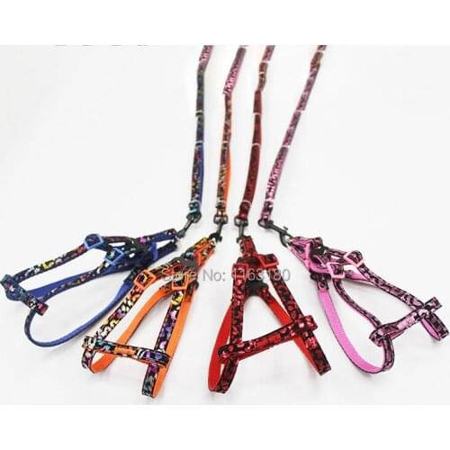 120pcs/lot Small Dog Harness and Leash Soft Nylon Pet Walking Harness Vest Dog Harness Collar