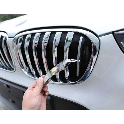 For BMW X1 F48 2016 2017 2018 2019 ABS Chrome Car Head Front Grill Decoration Cover Trim 14pc