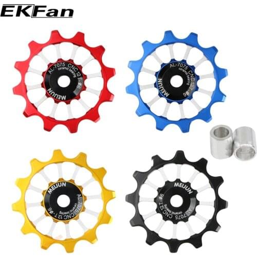 2pcs MEIJUN 12T Positive And Negative Tooth MTB Road Bike Ceramic Pulley 7005 Aluminum Alloy Rear Derailleur Bearing Wheel