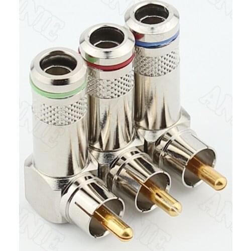 50pcs/lot High Quality L Type RCA Orthogonal Elbow Socket AV Solderless Lotus Plug 90 Degrees Jack