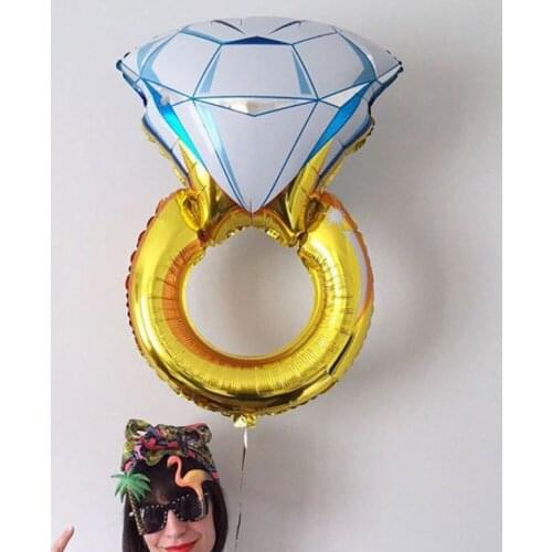 54CM*84CM Lover Marriage Balloon Diamond Balloon Bride Ring Engagement Foil Valentine Balloons Wedding Party Decoration