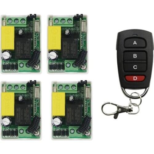 AC220 V 1 CH 10 A Wireless remote control switch System Transmitter +Receiver Learning code lighting 433mhz