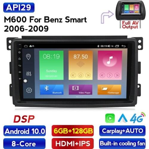 Android 10.0 4G LTE 2 din Car GPS Navigation radio DHMI+IPS DSP Player For Mercedes Benz Smart 2006 2007 2008 2009 Carplay BT