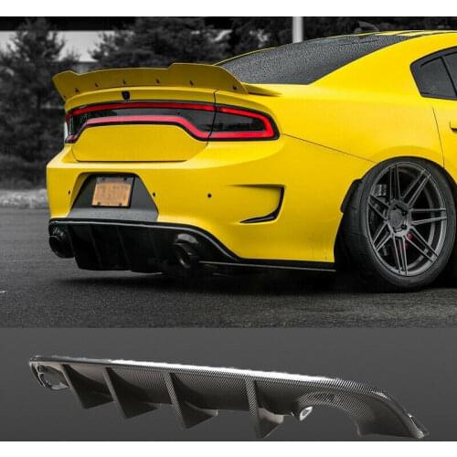 Loyalty for 2015-2019 Dodge Charger SRT Rear Bumper Diffuser Lip Carbon Fiber Black Car Accessories