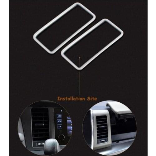 Free Shipping Chromed ABS Plastic Interior Center Console Air Condition Vent Trim For Toyota Sienna 2011-16
