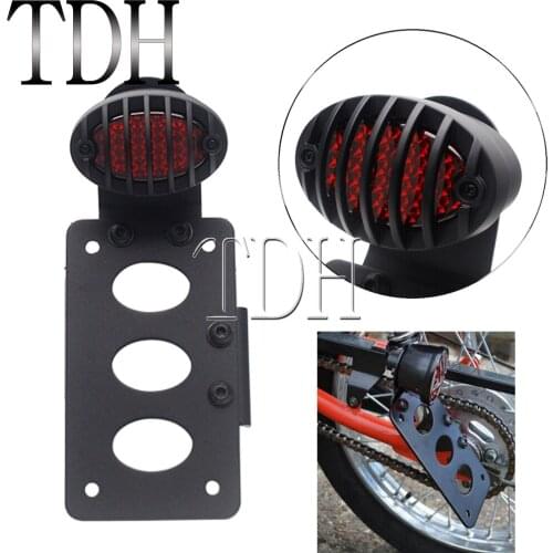 Motorcycle Balck LED Rear Tail Ligth w/ License Plate Holder License Bracket For Harley Bobber Choppers Street Bob GN CG