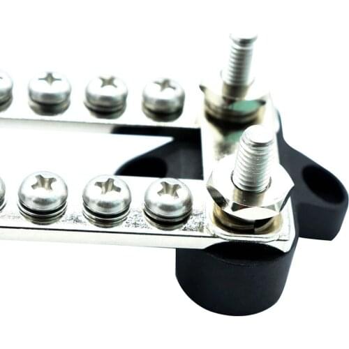 Dual Row 150A Bus Bar & Cover for Ground Distribution - Car Boat Marine Power Distribution Junction Block