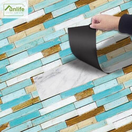 Funlife® 20x300cm Blue Wood Grain Ground Sticker Anti-slip Self-adhesive Floor Sticker for Bedroom Bathroom Kitchen Home Decor