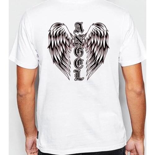 Men Angel Wings T Shirt Streetwear Casual Aesthetic Grunge Style Harajuku Graphic Tee Vintage Summer Emo Cotton Short Sleeve Top