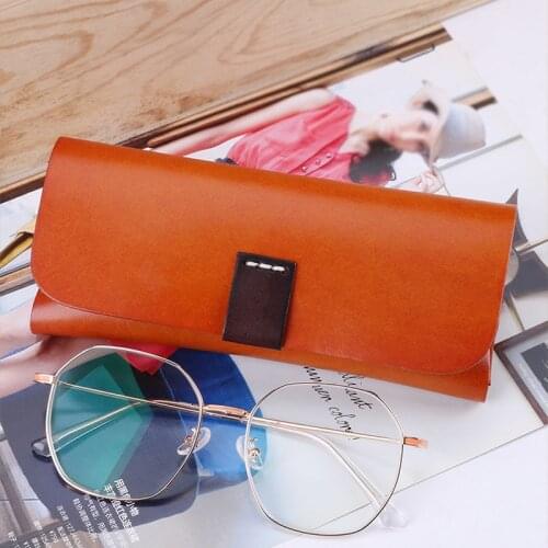 Genuine Leather Glasses Case Box Hard Spectacles Sunglasses Bag Eyeglasses Cases Eyewear Holder Cover Accessories Men Women