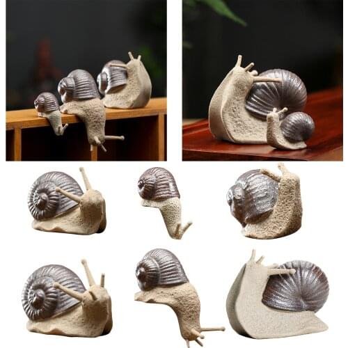 Ceramic Small Snail Ornaments Bonsai Micro Landscape Home for Kidss Room