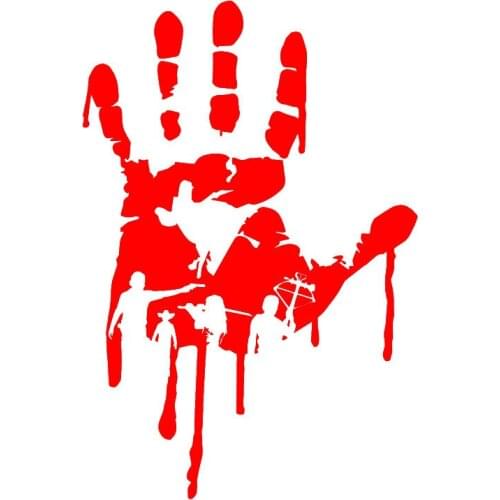 Classic Design Hands and Red Blood Drops Car Sticker Creative DOG ON BOARD Funny Car Styling Car-Stickers and Decals Kk18*12cm