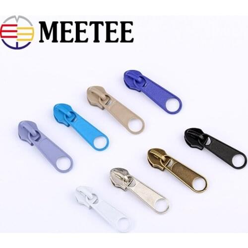 50pcs Fashion 5# Metal Zipper Slider For Nylon Zippers Bag Clothes Zippers Head Pulls Zip Repair Kits DIY Bag Sewing Accessories