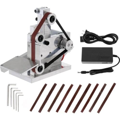 Mini Electric Belt Sander Multifunctional Grinder Belt Sander DIY Polishing Grinding Machine 7 Gears Edges Sharpener Cutter