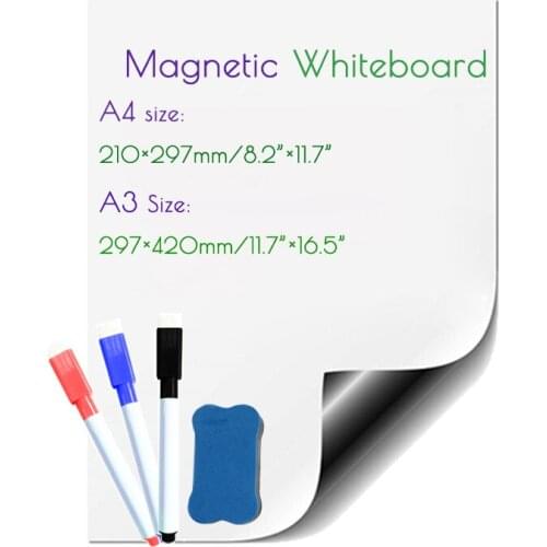 Soft Magnetic Whiteboard for Notes Refrigerator Magnet Calendar Memo White Board Child Drawing Marker Shopping List A4 A5 Size