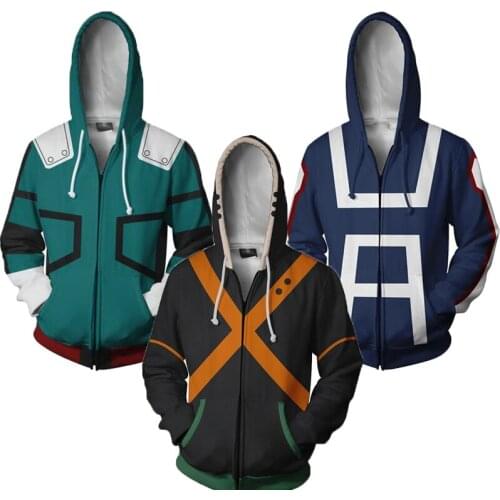 My Hero Academia School Uniforms Anime Cosplay Costume Men Women Boys Girls Long Sleeve 3D Printed Hoodies Coat Jacket C39K211