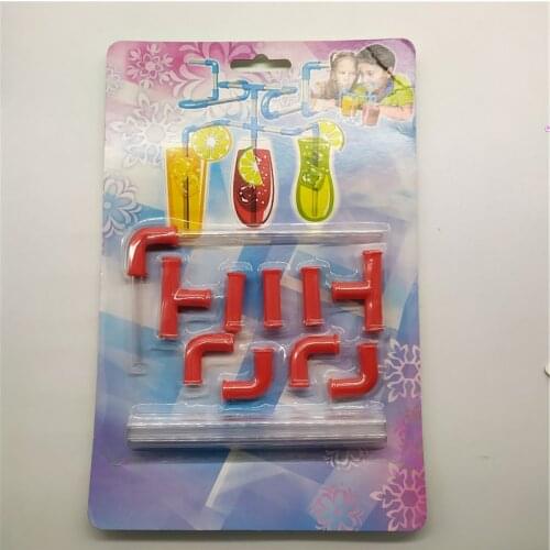Funny Connectible Beer Soda Drinking Straws Set Crazy Flexible Sucking Plastic Tubes for Kids Fun Birthday Cocktail Beach Party