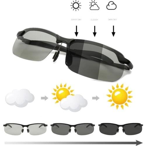 Photochromic Sunglasses Men Polarized Driving Chameleon Glasses Male Change Color Sun Glasses Day Night Vision Drivers Eyewear