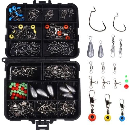 Sougayilang 16 Compartments Portable Fishing Lure Accessories Box Lures Connector Hard Bait Lead Fishing Hooks Kit Tools Set