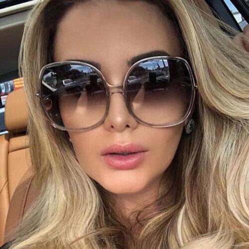 Women sunglasses trending products 2020 luxury brand vogue big box vintage sunglasses UV400 outdoor travel UV protection glasses