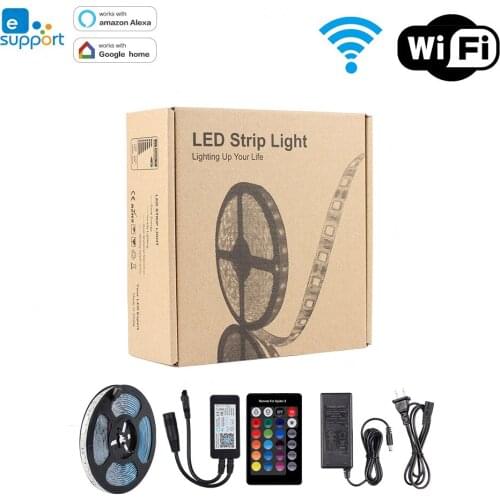 Home automation Smart LED Light Strip Dimmable Waterproof WiFi Flexible RGB Strip Lights Works with Alexa Google Home