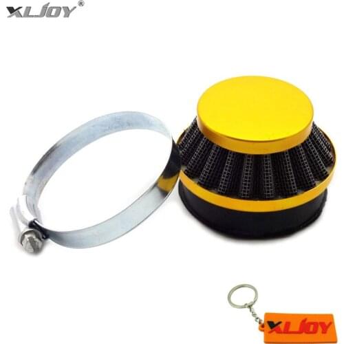 XLJOY Minimoto 60mm Gold Air Filter For 50cc 60cc 80cc Gas Motorized Bicycle 47cc 49cc Pocket Bike Mini Moto ATV Quad