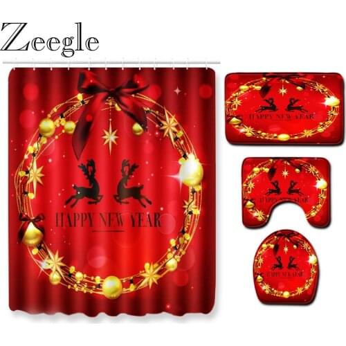 Zeegle Bathroom Decoration Shower Curtain Anti-slip Bathroom Carpet Bathroom Toilet Pedestal Rug Absorbent Microfiber Foot Mat