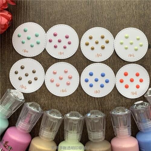 Nuvo enamel liquid multicolor 1oz3D with flash 745-774 pearlescent 1800-1808 card embellished with acrylic paint