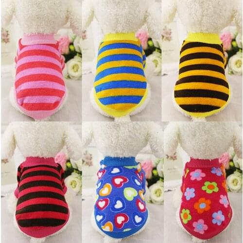 Stripe Winter pet French franse bulldog clothes chihuahua pup dog cat coat sweatshirt for york maltese dog hoodie buldog jacket