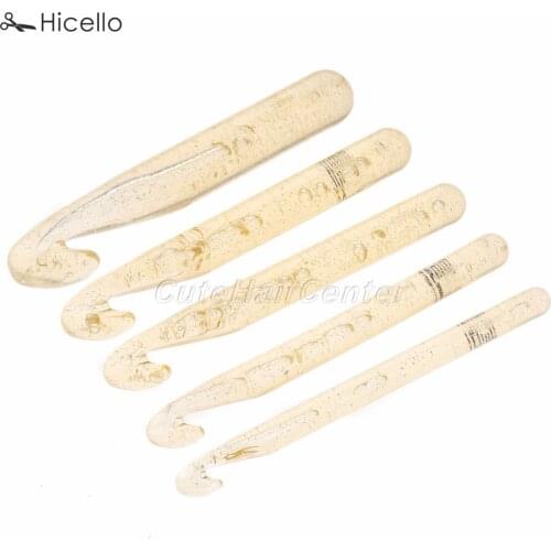 1set Crochet Hook Large size big hole 25mm-12mm ABS Knitting Needle 17cm Weaving thick yarn DIY Craft Sewing Handmade Hicello