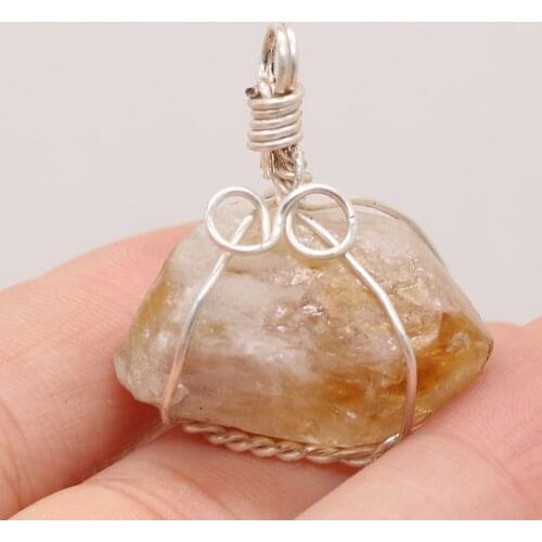 1 Pcs Natural Gemstone Crystal Bud Winding Pendant DIY Retro OL Style Necklace Sweater Chain Jewelry Accessories Pendants Making