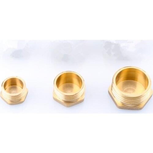 10pcs 1/8" 1/4" 3/8" 1/2" 3/4" 1" Brass Hex Male Thread Flat Pipe Cap Plug Connector Coupling Adapter