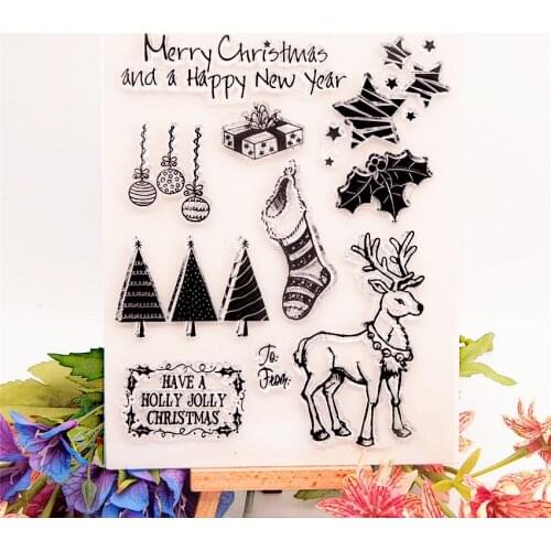 14x18cm Easter Deer sock Transparent Seal Clear Stamps Silicone Seal TPR Roller Stamp DIY Scrapbook Album / Card Cutting Dies