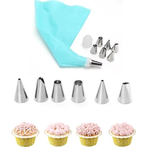 8/10/16 PCS/Set Silicone Pastry Bag Tips Kitchen DIY Icing Piping Cream Reusable Pastry Bags Cake Decorating Tools