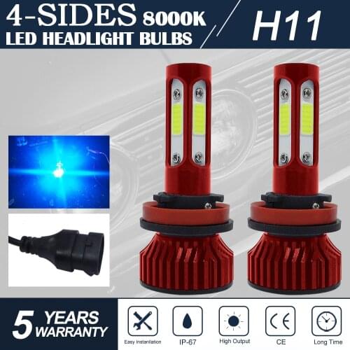 Muxall 2PCS Super Bright LED Car Headlight H9 HB3 9005 HB4 9006 H11 H4 H7 H8 20000LM 6000K 4300K 12V Mini Car Headlamp Fog Bulbs