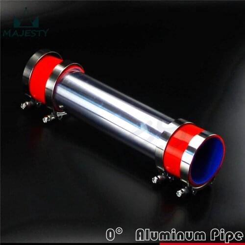 76mm 3" Aluminum Turbo Intercooler Pipe Piping Tubing + silicon hose +clamps kits RED