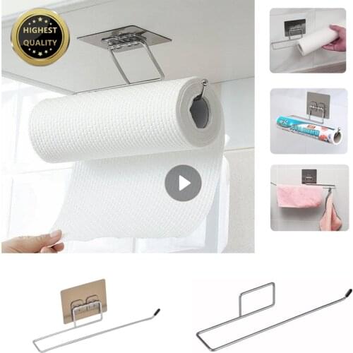 Paper Roll Holder Towel Rack Home Storage Toilet Bathroom Storage Rack Hanging Shelf Kitchen Tissue Accessoriy Wall Stand Holder