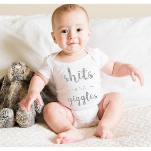 DERMSPE 2019 New Infant Newborn 0-24M Baby Boys Girl Short Sleeve Letter Print Cotton Romper Summer Baby Clothes White Hot Sales