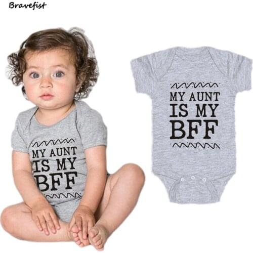 Kids Clothes Infant Baby Girls Boys Bodysuit My Aunt is My Romper Jumpsuit Clothes Outfits 0-24M Summer Newborn Outwear